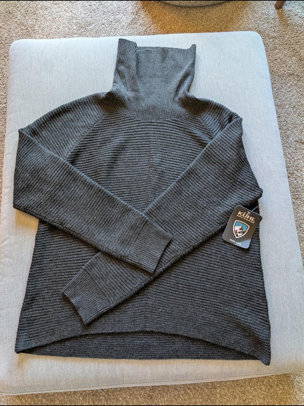 Kuhl Women's Charcoal Gray Ribbed Turtleneck Sweater